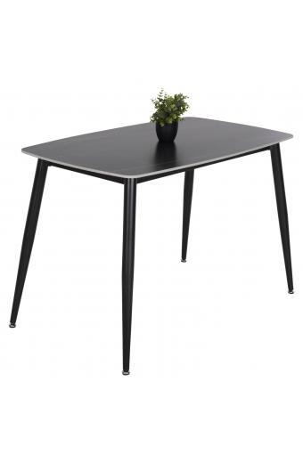 ΤΡΑΠΕΖΙ RAVEN HM9854.02 ΚΕΡΑΜΙΚΟ TOP ΜΑΥΡΟ ΜΑΡΜΑΡΟ-ΜΑΥΡΟ ΜΕΤΑΛΛΟ 120x70x73Υεκ.