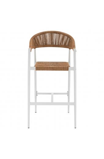 ΣΚΑΜΠΟ BAR ΑΛΟΥΜΙΝΙΟΥ GREGG HM5788.11 ΛΕΥΚΟ-ΜΠΕΖ ΤΗΣ ΑΜΜΟΥ ΣΥΝΘ.RATTAN 55x57x106Υεκ.