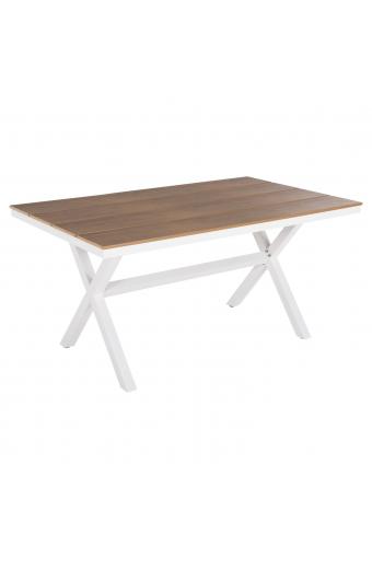 ΤΡΑΠΕΖΙ ΑΛΟΥΜΙΝΙΟΥ ΟΡΘΟΓΩΝΙΟ TAWNEE HM6037.02 ΛΕΥΚΟ-POLYWOOD ΦΥΣΙΚΟ 150x89,5x73Υεκ