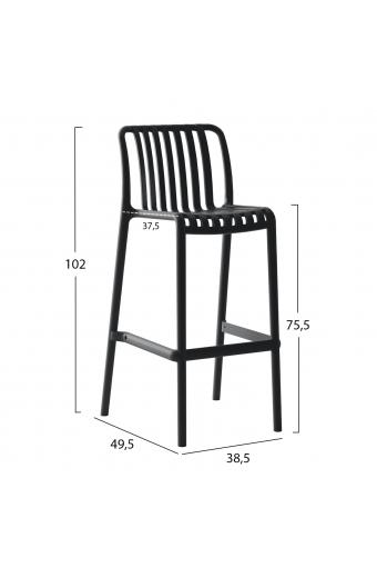 ΣΚΑΜΠΟ BAR ΠΟΛΥΠΡΟΠΥΛΕΝΙΟΥ CONVEE HM6098.02 ΜΑΥΡΟ 38,5x49,5x102Υεκ.