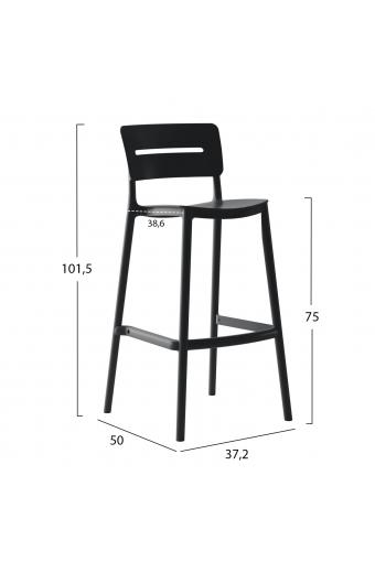 ΣΚΑΜΠΟ BAR ΠΟΛΥΠΡΟΠΥΛΕΝΙΟΥ SNOD2 HM6100.02 ΜΑΥΡΟ 37,2x50x101,5Υεκ.