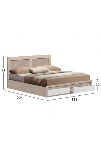 ΚΡΕΒΑΤΙ CAPRI HM312.16 ΜΕ 2 ΣΥΡΤΑΡΙΑ SONAMA ΛΕΥΚΟ ΓΙΑ ΣΤΡΩΜΑ 150x200 εκ.