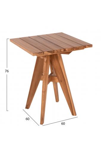 ΤΡΑΠΕΖΙ ΤΕΤΡΑΓΩΝΟ LEO HM9860.11 ΜΑΣΙΦ ΞΥΛΟ ΤΕΑΚ 60x60x75Υεκ.
