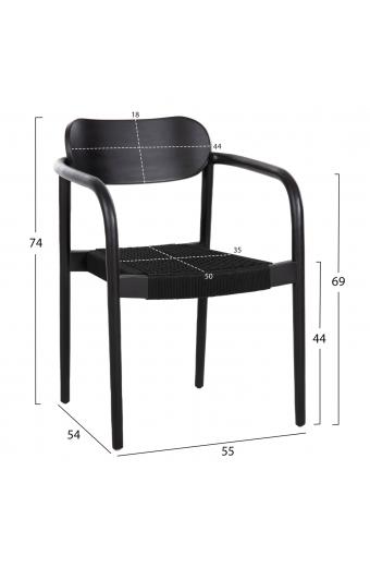 ΠΟΛΥΘΡΟΝΑ OSLO HM9636.12 ΞΥΛΟ TEAK ΜΑΥΡΟ & ΜΑΥΡΟ ΣΧΟΙΝΙ 55x54x80Yεκ.