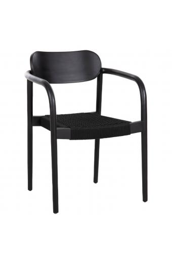 ΠΟΛΥΘΡΟΝΑ OSLO HM9636.12 ΞΥΛΟ TEAK ΜΑΥΡΟ & ΜΑΥΡΟ ΣΧΟΙΝΙ 55x54x80Yεκ.