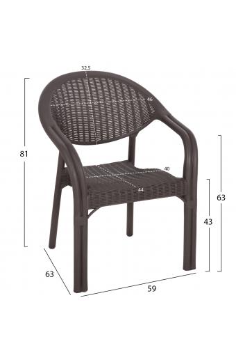 ΠΟΛΥΘΡΟΝΑ ΠΟΛΥΠΡΟΠΥΛΕΝΙΟΥ FETT HM6158.06 BAMBOO LOOK-ΚΑΦΕ 63x59x81Υεκ.