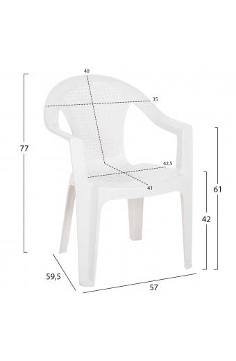 ΠΟΛΥΘΡΟΝΑ ΠΟΛΥΠΡΟΠΥΛΕΝΙΟΥ TUVANA HM6145.13 ΛΕΥΚΗ 57x59,5x77Υ εκ.