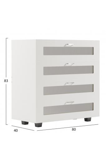 ΣΥΡΤΑΡΙΕΡΑ ΜΕΛΑΜΙΝΗΣ THORGAN HM9880.03 4 ΣΥΡΤΑΡΙΑ-ΛΕΥΚΟ ΧΡΩΜΑ 80Χ40Χ83Υεκ