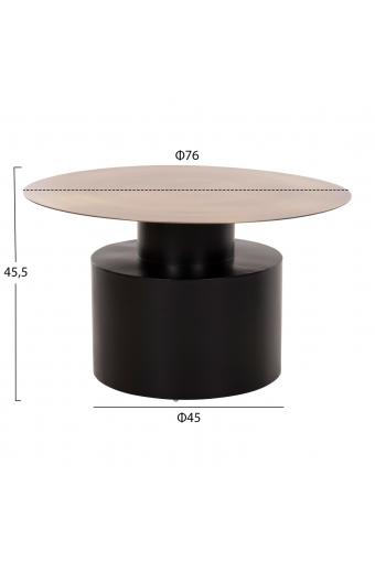 ΤΡΑΠΕΖΙ ΣΑΛΟΝΙΟΥ CUTTY HM9722 ΜΕΤΑΛΛIKO ΣΕ ΜΑΥΡΟ-ΣΚΟΥΡΟ ΧΑΛΚΙΝΟ Φ76x45,5Yεκ