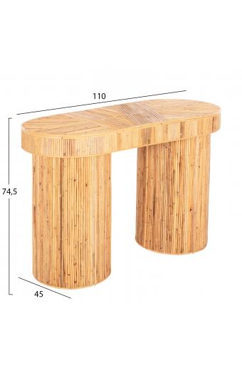 ΚΟΝΣΟΛΑ ΟΒΑΛ GATSBY HM9871 ΦΥΣΙΚΟ RATTAN ΣΕ ΦΥΣΙΚΟ ΧΡΩΜΑ 110x45x74,5Υεκ.