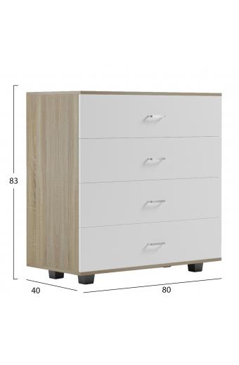 ΣΥΡΤΑΡΙΕΡΑ ΜΕΛΑΜΙΝΗΣ THORG ME 4 ΣΥΡΤΑΡΙΑ SONAMA-ΛΕΥΚΟ HM8996.04 80x40x83Yεκ.