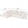ΚΑΝΑΠΕΣ ΓΩΝΙΑ (ΑΡΙΣΤΕΡΗ) BRICKEN HM3275.02L ΕΚΡΟΥ ΥΦΑΣΜΑ 110-282x98-160x72Υεκ.