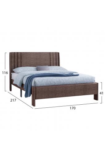 ΚΡΕΒΑΤΙ ΔΙΠΛΟ CREDENCE HM685.03 ΚΑΦΕ ΥΦΑΣΜΑ ΓΙΑ ΣΤΡΩΜΑ 160Χ200εκ.