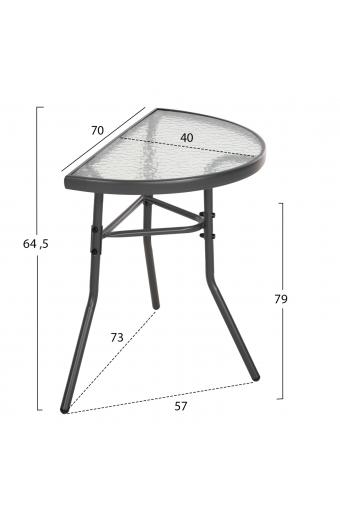ΣΕΤ ΕΞ.ΧΩΡΟΥ 3ΤΜΧ LIMAG HM21039 ΤΡΑΠΕΖΙ ΗΜΙΚΥΚΛΙΚΟ & 2 ΠΤΥΣΣΟΜΕΝΕΣ ΚΑΡΕΚΛΕΣ ΓΚΡΙ