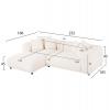 ΚΑΝΑΠΕΣ ΓΩΝΙΑ (ΑΡΙΣΤΕΡΗ) 3-ΘΕΣΙΟΣ GRACE HM3280.02L ΛΕΥΚΟ ΥΦΑΣΜΑ 252x160x70-90Υεκ