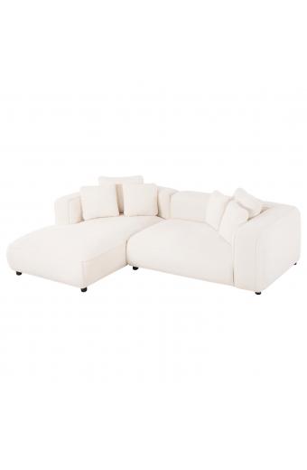ΚΑΝΑΠΕΣ ΓΩΝΙΑ (ΑΡΙΣΤΕΡΗ) 3-ΘΕΣΙΟΣ GRACE HM3280.02L ΛΕΥΚΟ ΥΦΑΣΜΑ 252x160x70-90Υεκ