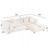 ΚΑΝΑΠΕΣ ΓΩΝΙΑ (ΔΕΞΙΑ) 3-ΘΕΣΙΟΣ GRACE HM3280.02R ΛΕΥΚΟ ΥΦΑΣΜΑ 252x160x70-90Υεκ