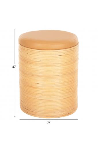 ΣΚΑΜΠΟ MITCH HM9886 ΦΥΣΙΚΟ RATTAN-ΚΑΘΙΣΜΑ ΑΠΟ PU ΜΠΕΖ Φ37x47Υεκ.