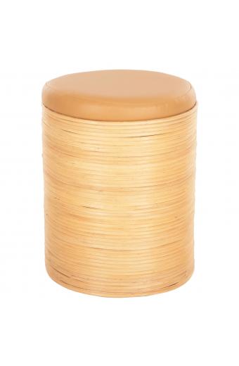 ΣΚΑΜΠΟ MITCH HM9886 ΦΥΣΙΚΟ RATTAN-ΚΑΘΙΣΜΑ ΑΠΟ PU ΜΠΕΖ Φ37x47Υεκ.