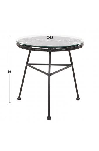 ΣΕΤ ΕΞΩΤΕΡΙΚΟΥ ΧΩΡΟΥ 3ΤΜΧ ALLEGRA HM21047.12 ΜΑΥΡΟ ΣΥΝΘ.RATTAN & ΜΕΤΑΛΛΟ