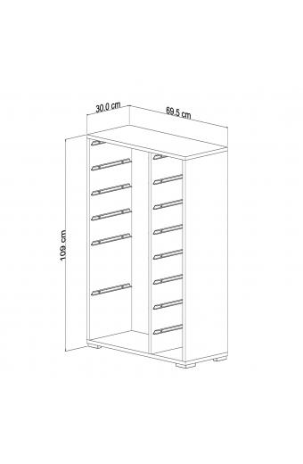 ΣΥΡΤΑΡΙΕΡΑ SANI HM18211.01 ΜΕΛΑΜΙΝΗ ΣΕ ΛΕΥΚΟ-14 ΛΕΥΚΑ ΣΥΡΤΑΡΙΑ P.E. 69,5x30x109Υεκ