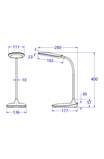 ΦΩΤΙΣΤΙΚΟ ΓΡΑΦΕΙΟΥ LED BLAIN HM4444.03 ΓΑΛΑΖΙΟ-ΛΕΥΚΟ ABS 13,6x17,7x40Υ εκ.