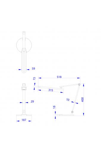 ΦΩΤΙΣΤΙΚΟ ΓΡΑΦΕΙΟΥ LED BLAIN PRO HM4454.01 ΛΕΥΚΗ ΒΑΣΗ ABS-ΓΚΡΙ ΑΛΟΥΜΙΝΙΟ 51,8x40Υεκ.