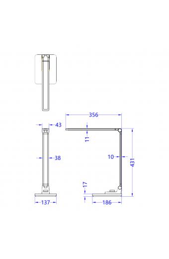 ΦΩΤΙΣΤΙΚΟ ΓΡΑΦΕΙΟΥ LED BLAIN PRO HM4458.07 ΓΚΡΙ ΒΑΣΗ ABS & ΑΛΟΥΜΙΝΙΟ 35,6x43,1Υεκ