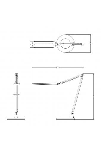 ΦΩΤΙΣΤΙΚΟ ΓΡΑΦΕΙΟΥ LED BLAIN PRO HM4462.02 ΜΑΥΡΟ-ΓΚΡΙ ABS 57,4x51,1Υεκ.