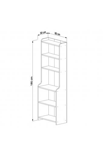 ΒΙΒΛΙΟΘΗΚΗ NEAT HM18194.04 ΜΕΛΑΜΙΝΗ ΣΕ ΦΥΣΙΚΟ ΧΡΩΜΑ ΞΥΛΟΥ 60x30x180Υεκ.