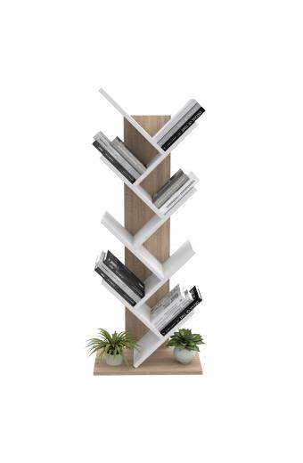 ΒΙΒΛΙΟΘΗΚΗ LIANA HM18193.03 ΜΕΛΑΜΙΝΗ SONAMA-ΛΕΥΚΗ 53x27x138Υεκ.
