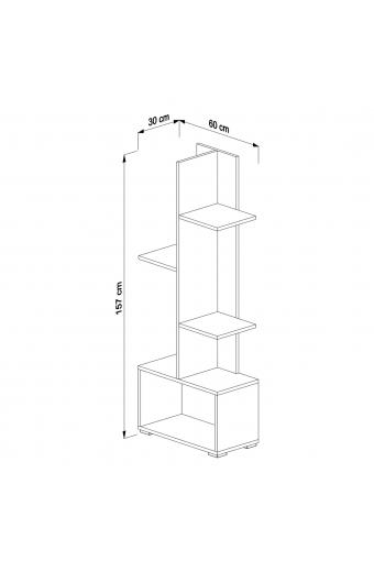 ΒΙΒΛΙΟΘΗΚΗ TRIVIO HM18195.03 ΜΕΛΑΜΙΝΗ ΣΕ ΛΕΥΚΟ-ATLANTIS GREEN 50x25x127Υεκ.
