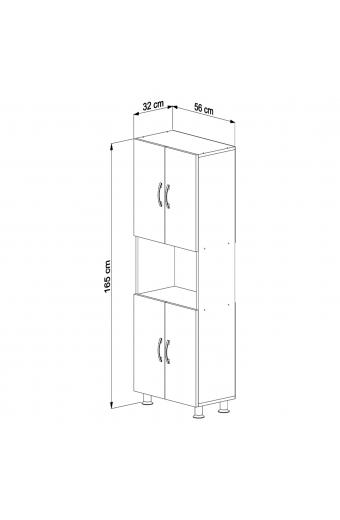 ΕΠΙΠΛΟ ΚΟΥΖΙΝΑΣ/ΝΤΟΥΛΑΠΙ RAD HM18196.03 ΜΕΛΑΜΙΝΗ ΣΟΝΑΜΑ-ΛΕΥΚΟ 56x32x165Υεκ.