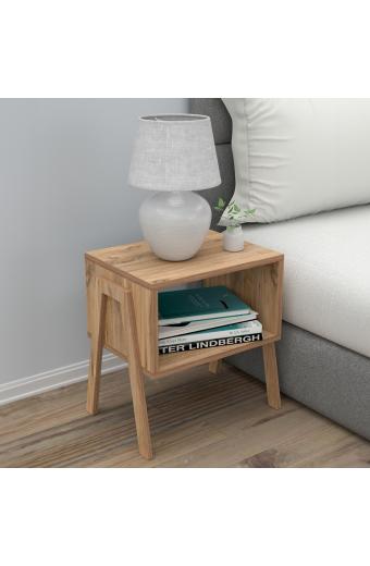 ΚΟΜΟΔΙΝΟ JAKE HM18182.04 ΜΕΛΑΜΙΝΗ ΣΕ ΦΥΣΙΚΟ ΞΥΛΟΥ 48x35x49Υεκ.