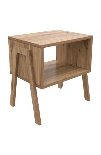 ΚΟΜΟΔΙΝΟ JAKE HM18182.04 ΜΕΛΑΜΙΝΗ ΣΕ ΦΥΣΙΚΟ ΞΥΛΟΥ 48x35x49Υεκ.