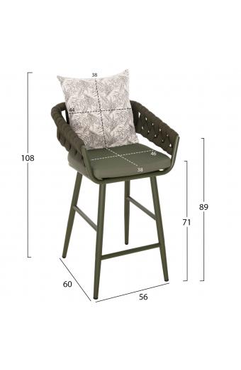 ΣΚΑΜΠΟ ΑΛΟΥΜΙΝΙΟΥ CAMDEN HM6142.09 ΜΑΞΙΛΑΡΙ ΜΕ PRINT-DARK OLIVE 56x60x108Υεκ.