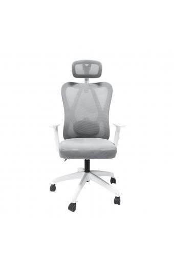 ΚΑΡΕΚΛΑ ΓΡΑΦΕΙΟΥ MEXER HM1195.02 ΓΚΡΙ MESH-ΜΕΤΑΛ.ΒΑΣΗ-ΣΚΕΛΕΤΟΣ ΛΕΥΚΟΣ 68x70x136Υεκ.