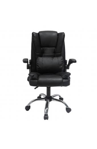 ΚΑΡΕΚΛΑ ΓΡΑΦΕΙΟΥ CANAN HM1201 ΜΑΥΡO PVC-ΜΑΥΡΟ NYLON-ΒΑΣΗ ΧΡΩΜΙΟΥ 69x48x98Υεκ.