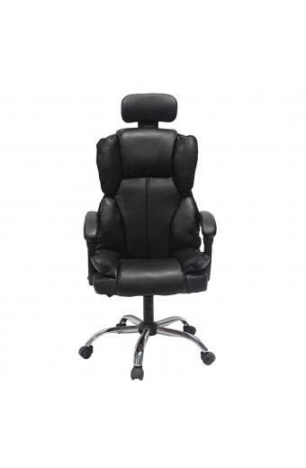 ΚΑΡΕΚΛΑ ΓΡΑΦΕΙΟΥ OCTAVIUS HM1202 ΜΑΥΡΟ PVC & NYLON-ΜΕΤΑΛ.ΧΡΩΜΙΟ ΒΑΣΗ 52x55x128Υεκ