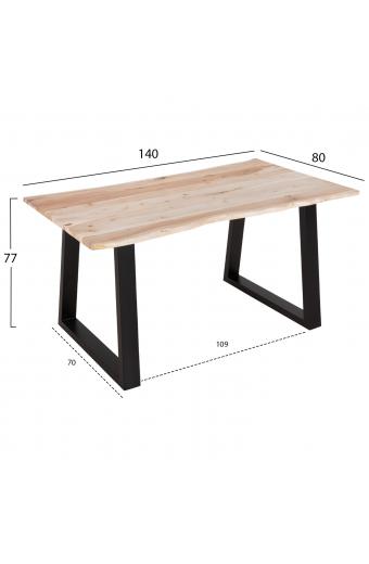 ΤΡΑΠΕΖΙ ΤΡΑΠΕΖΑΡΙΑΣ MONTANA SLIM HM8163.21 ΞΥΛΟ ΑΚΑΚΙΑΣ ΣΕ ΑΝΟΙΧΤΟ ΦΥΣΙΚΟ 140x80x77Υεκ
