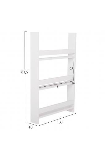 ΡΑΦΙΕΡΑ ΤΟΙΧΟΥ SANI HM18223.01 ΜΕΛΑΜΙΝΗ ΣΕ ΛΕΥΚΟ 60x10x90Υεκ. (3 ΡΑΦΙΑ)