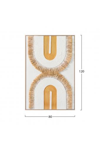 ΠΙΝΑΚΑΣ 3D HM4537.01 ΜΕ ΚΟΡΝΙΖΑ ΜΠΕΖ-ΚΑΜΒΑΣ ΛΕΥΚΟΣ-ΧΕΙΡΟΠΟΙΗΤΟΣ 80x3,5x120Υεκ.