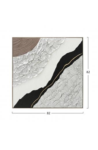 ΠΙΝΑΚΑΣ ΤΟΙΧΟΥ ABSTRACT (ΤΕΤΡΑΓΩΝΟΣ) HM4553.01 ΜΕ ΚΟΡΝΙΖΑ ΜΠΕΖ-ΚΑΜΒΑΣ 82x4.5x82Υεκ