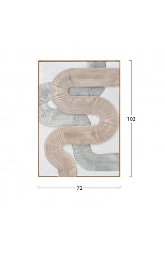 ΠΙΝΑΚΑΣ ΤΟΙΧΟΥ 3D SHON HM4557 ΜΕ ΚΟΡΝΙΖΑ ΜΠΕΖ-ΧΕΙΡΟΠΟΙΗΤΕΣ ΚΑΜΠΥΛΕΣ 72x5Χ102Υεκ.