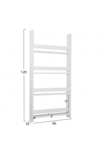 ΡΑΦΙΕΡΑ ΤΟΙΧΟΥ SANI HM18224.01 ΜΕΛΑΜΙΝΗ ΣΕ ΛΕΥΚΟ 60x10x120Υεκ. (4 ΡΑΦΙΑ)