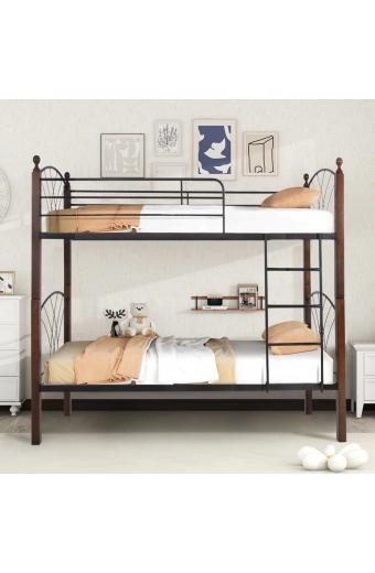 ΚΟΥΚΕΤΑ ΚΡΕΒΑΤΙ STOREY HM687 ΜΑΥΡΟ ΜΕΤΑΛΛΟ-ΚΑΡΥΔΙ RUBBERWOOD-ΓΙΑ ΣΤΡΩΜΑ 190x90εκ