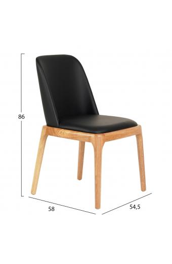 KΑΡΕΚΛΑ ΤΡΑΠΕΖΑΡΙΑΣ FURLAN HM9944.01 RUBBERWOOD-ΜΑΥΡΟ PU 54,5x58x86Υεκ