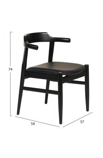 ΠΟΛΥΘΡΟΝΑ ΤΡΑΠΕΖΑΡΙΑΣ CERSEI HM9946.02 RUBBERWOOD & PU ΣΕ ΜΑΥΡΟ 57x54x74Υεκ