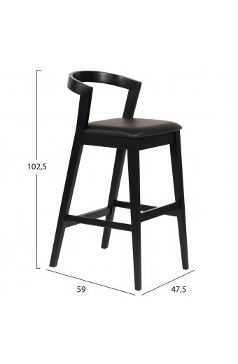 ΣΚΑΜΠΟ ΜΠΑΡ NAMI HM9952.02 RUBBERWOOD & PU-ΜΑΥΡΟ 47,5x59x102,5Υεκ.
