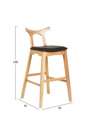 ΣΚΑΜΠΟ ΜΠΑΡ USOPP HM9951.01 RUBBERWOOD ΣΕ ΟΑΚ-ΜΑΥΡΟ PU 43x41x100Υεκ.